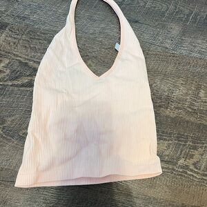 Urban Outfitters Peach Ribbed Halter Top